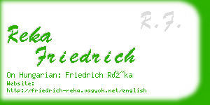 reka friedrich business card